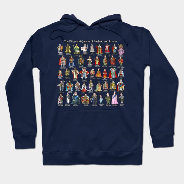 The Kings and Queens of England and Britain Hoodie by Mackaycartoons